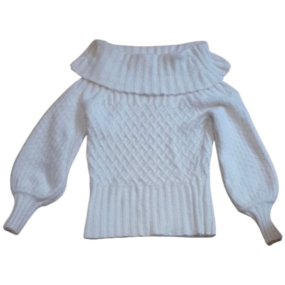 Anthropologie Margo Soft Off the Shoulder‎ Cream Sweater Size Small - Picture 13 of 13